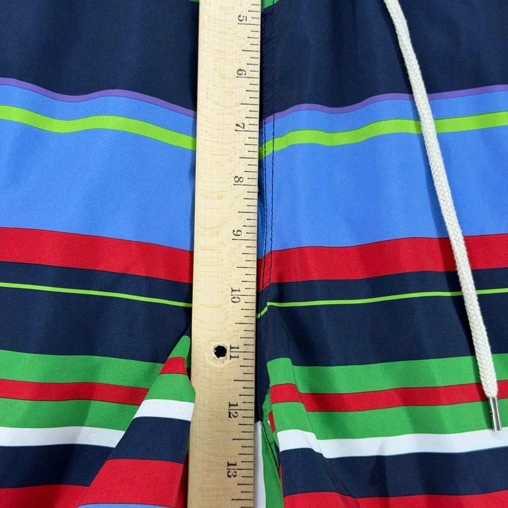 Polo Ralph Lauren Swim Trunks Mens M Striped Multicolor Pony Logo EUC